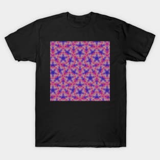 Gold Pink and Purple Mandala and Star Pattern T-Shirt